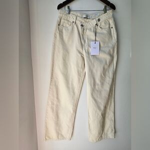 HIDDEN LOGAN Los Angeles Cream Jeans Denim Off White Wide Leg Size 29